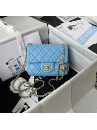 Chanel MINI Flap Bag Original Sheepskin Leather AS1786 sky blue HY287dX32
