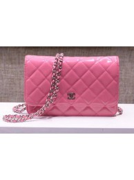 Chanel mini Flap Bag Pink Patent Leather A33814P Silver HY2580KX51