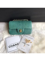 Chanel Mini Flap Bag Python & Gold-Tone Metal A69900 green HY239Yo25