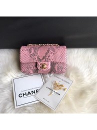 Chanel Mini Flap Bag Python & Gold-Tone Metal A69900 pink HY80nS91