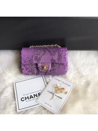 Chanel Mini Flap Bag Python & Gold-Tone Metal A69900 purple HY6921TP23