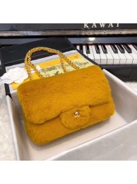 Chanel mini flap bag Rabbit hair Gold-Tone 1116 yellow HY9915fJ40