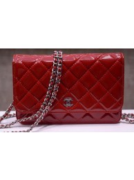 Chanel mini Flap Bag Red Patent Leather A33814P Silver HY3834Xp72