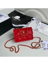 Chanel mini flap bag Sheepskin & Gold-Tone Metal AP1738 red HY1380Zr53