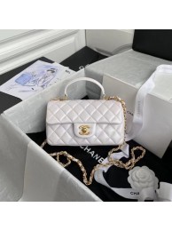Chanel mini flap bag with top handle AS2431 White HY6449KX22