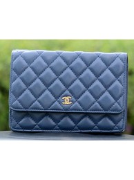 Chanel mini Flap Bags Blue Sheepskin Leather A33814 Gold HY21292jf20