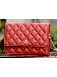Chanel mini Flap Bags Red Sheepskin Leather A33814 Gold HY17409hk64