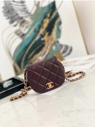 Chanel mini Flap Shoulder Bag Original leather AP2344 Wine HY5461TP23