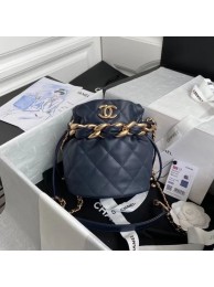 chanel mini Lambskin tote AS2390 Navy Blue HY25173sY95
