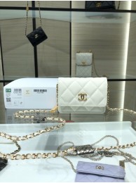 Chanel mini leather Shoulder Bag AP2444 white HY4619Yo25