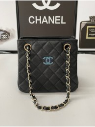 Chanel mini Shoulder Bag Grained Calfskin&Gold-Tone Metal AB3176 black HY20911qM91