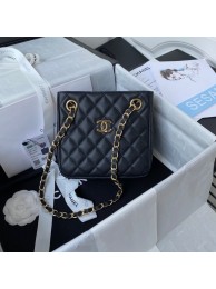 Chanel mini Shoulder Bag Grained Calfskin&Gold-Tone Metal AS3176 black HY14422EC68
