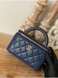 Chanel mini Shoulder Bag Lambskin & Gold-Tone Metal 81208 dark blue HY19760Lp50