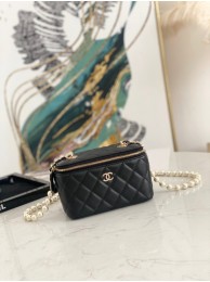 Chanel mini Shoulder Bag Lambskin Imitation Pearls & Gold-Tone Metal AS91192 black HY17163Tk78