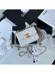 CHANEL mini wallet on chain AP2290 white HY23670oJ62