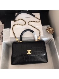 Chanel original Calfskin flap bag top handle A92290 black &gold-Tone Metal HY22871Cw85