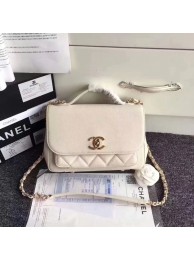 Chanel Original Calfskin Leather Shoulder Bag 8124 White HY2517yj81
