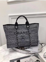 Chanel Original Canvas Leather Tote Shopping Bag 92298 Black HY2916vm49