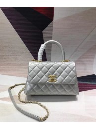 Chanel original Caviar leather flap bag top handle A92290 silvery &gold-Tone Metal HY8761dE28