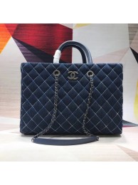 Chanel Original large shopping bag Grained Calfskin A98127 blue HY7295Jz48