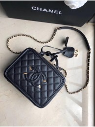 Chanel Original Leather Medium Cosmetic Bag 93443 Black HY24926qM91