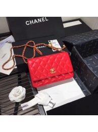 Chanel Original Small classic Sheepskin flap bag AS33814 red HY18217gN72