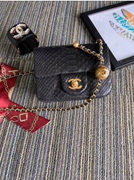 Chanel Original Small Snake skin flap bag AS1115 black HY18076rd58