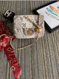 Chanel Original Small Snake skin flap bag AS1115 light grey HY18529tg76
