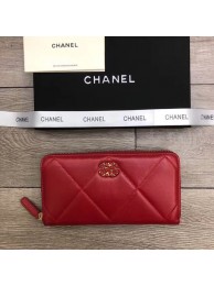 Chanel sheepskin & Gold-Tone Metal Wallet A6870 red HY2820fr81