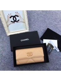 Chanel sheepskin & Gold-Tone Metal Wallet AP0955 apricot HY5584bm74