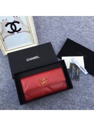 Chanel sheepskin & Gold-Tone Metal Wallet AP0955 Burgundy HY26896NP24