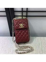 Chanel Sheepskin Leather Shoulder Bag 84074 Dark Red HY24678UE80