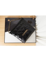 Chanel SHOPPING BAG Calfskin & Gold-Tone Meta AS3261 black HY2552UF26