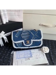 Chanel Shoulder Bag Blue 63592 Gold HY3469Xp72