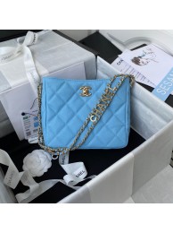 Chanel Shoulder Bag Grained Calfskin&Gold-Tone Metal AS3223 blue HY8746TP23
