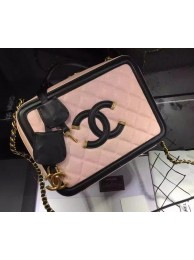 Chanel Shoulder Bag Original Calfskin Leather CHA6678 Pink&Black HY16640lk46