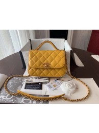Chanel Shoulder Bag Original Leather Yellow 63593 Gold HY24799Zf62