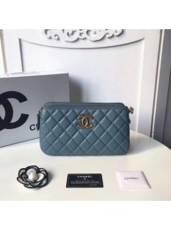 Chanel Shoulder Bag Original Sheepskin Leather A66269 Light Blue HY13599sp14