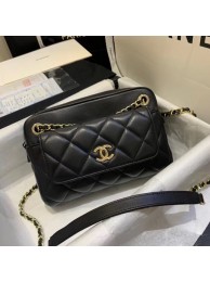 CHANEL Small camera bag lambskin & Gold-Tone Metal AS1367 black HY1698ER88