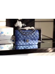 Chanel Small Classic Handbag Grained Calfskin Caviar & silver-Tone Metal A01113 Blue HY3829DI37