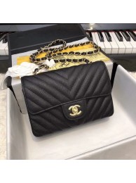 Chanel Small Classic Handbag Grained Calfskin & Gold-Tone Metal A69900 black HY26543gE29