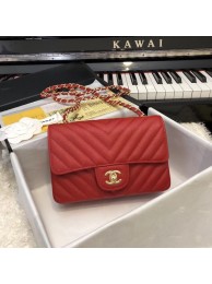 Chanel Small Classic Handbag Grained Calfskin & Gold-Tone Metal A69900 red HY11906Gp37