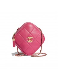 Chanel small diamond bag Grained Calfskin & Gold-Tone Metal AS2201 Pink HY10221dE28