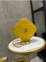 Chanel small diamond bag Grained Calfskin & Gold-Tone Metal AS2201 yellow HY26971xa43