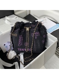 Chanel small Drawstring Bag Denim AS3027 dark blue HY10352dw37