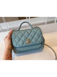 Chanel small flap bag Calfskin & Gold-Tone Metal A93749 blue HY26291DV39