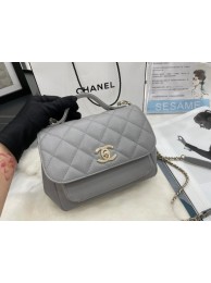 Chanel small flap bag Calfskin & Gold-Tone Metal A93749 light gray HY23532np57