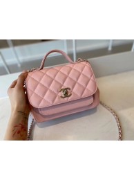 Chanel small flap bag Calfskin & Gold-Tone Metal A93749 pink HY10081Gp37