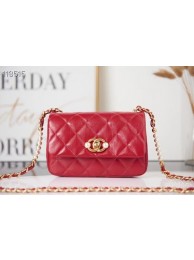 Chanel SMALL FLAP BAG Calfskin Imitation Pearls & Gold-Tone Metal AS3001 red HY2796Cw85