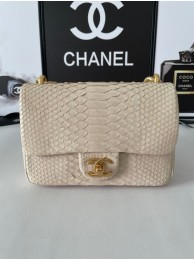 Chanel SMALL FLAP BAG Snakeskin & Gold-Tone Metal AS3214 Beige HY9326Qu69